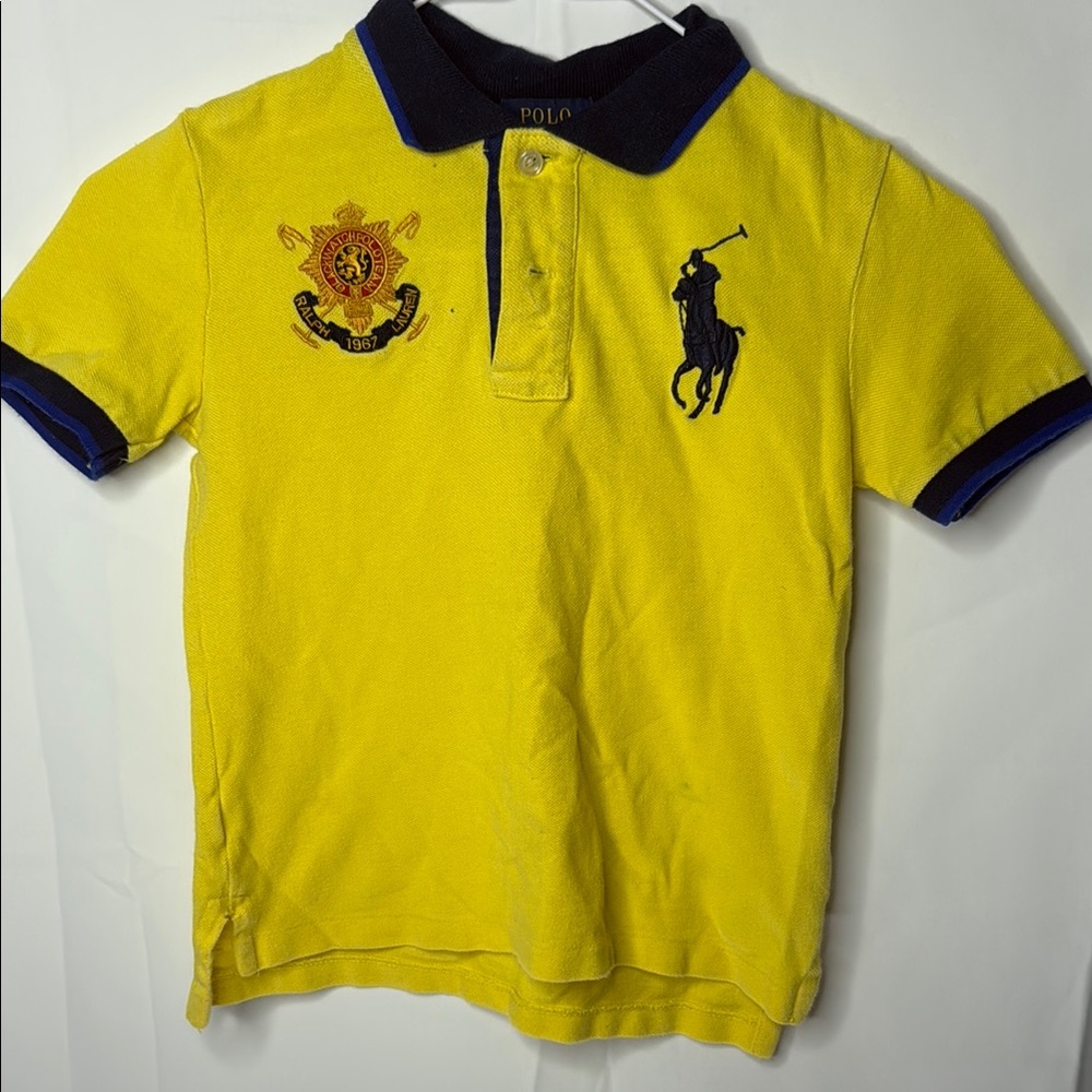 Polo by Ralph Lauren Yellow and Blue Sporty Polo Shirt